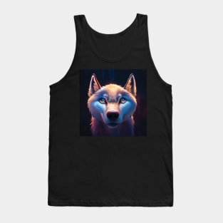 Wolf with Striking Blue Eyes Tank Top